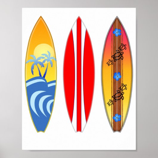  surfplanken poster (Voorkant)