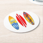 surfplanken ronde kartonnen onderzetter (Gebogen)