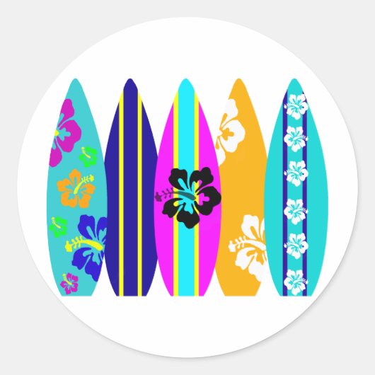 Surfplanken Ronde Sticker (Voorkant)
