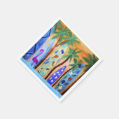 Surfplanken strandpapier servetten van mijn kunst (Hoek)