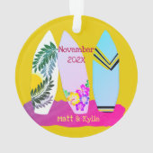 Surfplanken Surfen vakantie aandenken Ornament (achterkant)