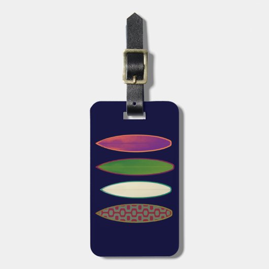surfplanken ~ surfstijl bagagelabel (Voorkant verticaal)