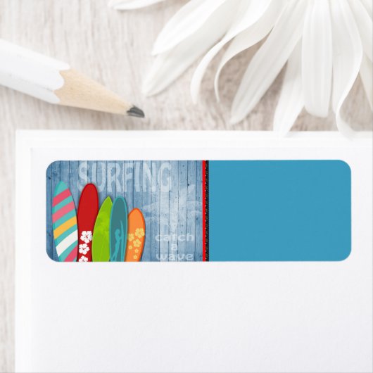 Surfplanken Terug Adres Etiket (Insitu)
