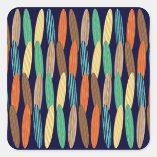 Surfplanken Vierkante Sticker