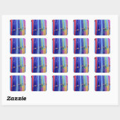 surfplanken vierkante sticker (Vel)