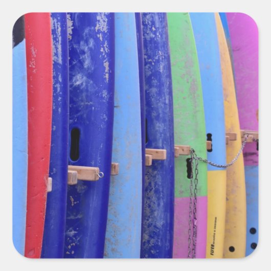 surfplanken vierkante sticker (Voorkant)