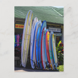 Surfplanken voor huur in Hanalei, Kauai Briefkaart