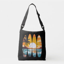 Surfplanken Zonsondergang Crossbody Tas