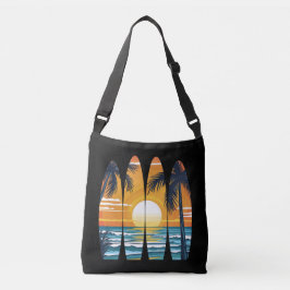 Surfplanken Zonsondergang Crossbody Tas