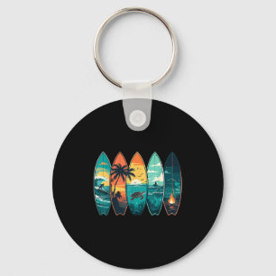 Surfplanken Zonsondergang Oceaan Strand Sfeer Surf Sleutelhanger