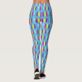Surfplanpatroonpatroon Multikleurig watersportblau Leggings (Achterkant)