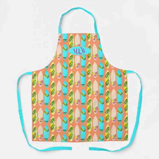 Surfplanpattern Kitchen Chef Bib Schort (Voorkant)