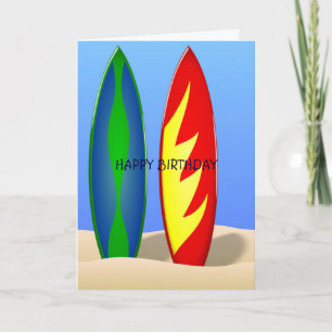 Surfplanretro surf Birthday Kaart