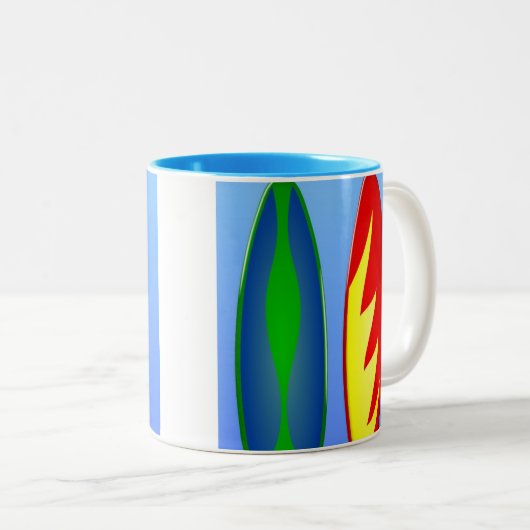 Surfplanretro-surf Tweekleurige Koffiemok (Voorkant rechts)