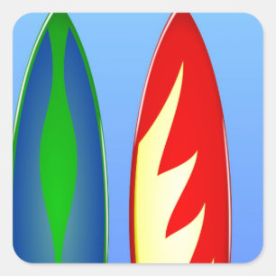 Surfplanretro-surf Vierkante Sticker