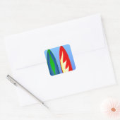Surfplanretro-surf Vierkante Sticker (Envelop)