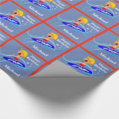 Surfred Guy persoonlijke Birthday Gift Cadeaupapier (Hoek)