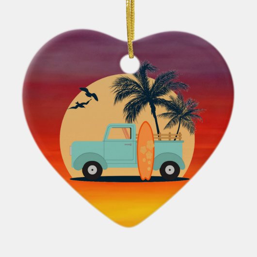 Surfred Retro Keramisch Ornament (Voorkant)