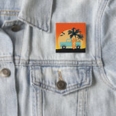 Surfred Retro Vierkante Button 5,1 Cm (In situ)