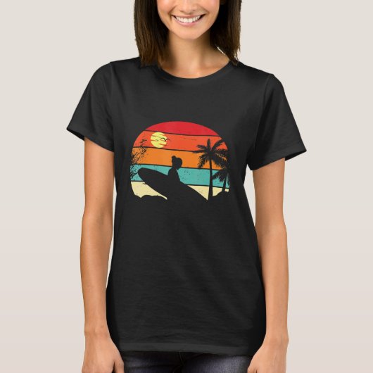 Surfred Surfer Sunset Palm Tree Surf 1 T-shirt (Voorkant)