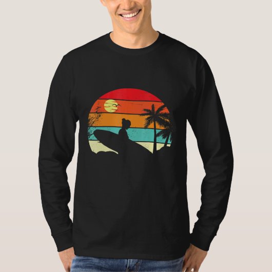Surfred Surfer Sunset Palm Tree Surf 1 T-shirt (Voorkant)