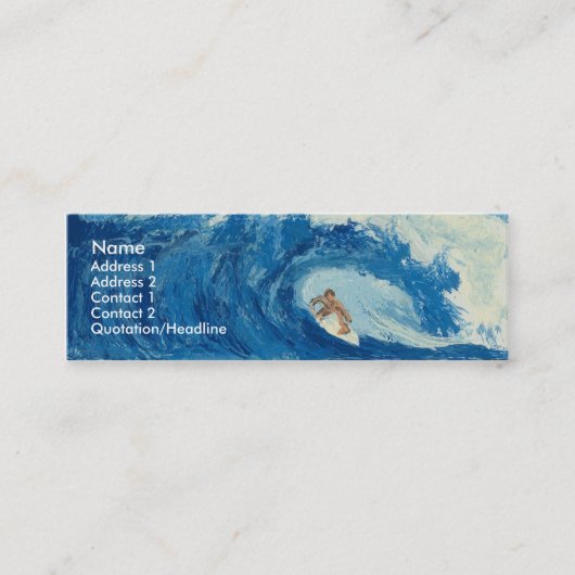Surfred Tube Ride Ocean Wave Profile Card Mini Visitekaartje (Voorkant)