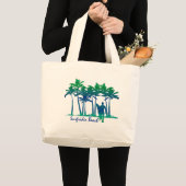 Surfrider Beach Hawaiian Palm Tree Blend Grote Tote Bag (Voorkant (product))
