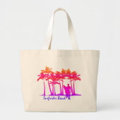 Surfrider Beach Hawaiian Palm Tree Blend Grote Tote Bag (Voorkant)