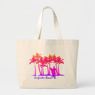 Surfrider Beach Hawaiian Palm Tree Blend Grote Tote Bag