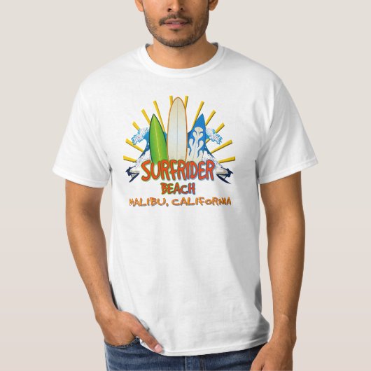 Surfrider Beach, Malibu, Californië T-shirt (Voorkant)