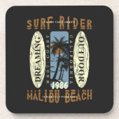 Surfrider Malibu Beach | Set Onderzetter surfplank (Voorkant)