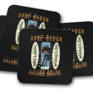 Surfrider Malibu Beach | Set Onderzetter surfplank
