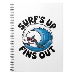 Surf's Op, Vins Uit - Cool Surf Design Notitieboek
