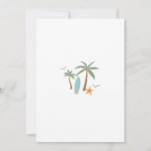 Surfs Up 1e Verjaardagsuitnodiging Kaart (Achterkant)