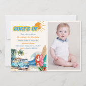 Surfs Up Beach 1e verjaardag foto Kaart (Voorkant)