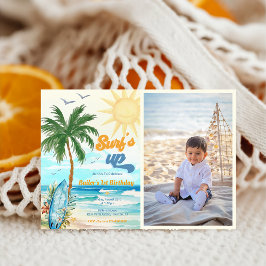 Surfs Up Beach 1e verjaardag foto Kaart