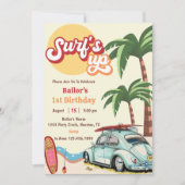 Surfs Up Beach 1e verjaardag uitnodiging (Voorkant)