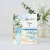 Surf's Up Beach Surfboard Summer Party uitnodiging (Staand voorkant)