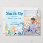 Surfs Up Beach Verjaardagsfeestfoto Kaart (Voorkant)