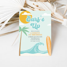 Surfs Up Beach Verjaardagsuitnodiging