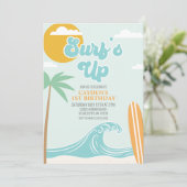Surfs Up Beach Verjaardagsuitnodiging Kaart (Staand voorkant)