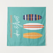 Surfs Up BOY Surfboard strand verjaardagsfeestje Wandkleed (Voorkant (horizontaal))