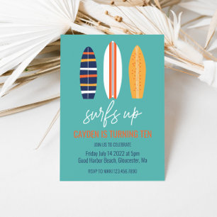 Surfs Up BOY Surfplank strand verjaardagsfeestje Kaart