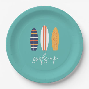 Surfs Up BOY Surfplank strand verjaardagsfeestje Papieren Bordje