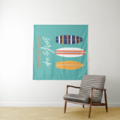 Surfs Up BOY Surfplank strand verjaardagsfeestje Wandkleed (In Situ (horizontaal))