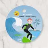 Surf's up boy Verjaardagsfeestje Bedankjes Labels (Voorkant)