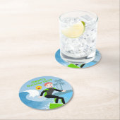 Surf's up boy Verjaardagsfeestje Ronde Kartonnen Onderzetter (Insitu)