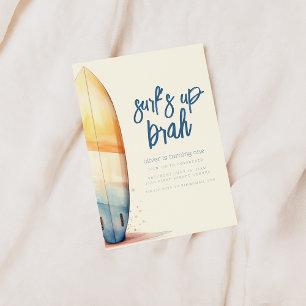 Surf's Up Brah Surfing Beach Verjaardagsuitnodigin Kaart