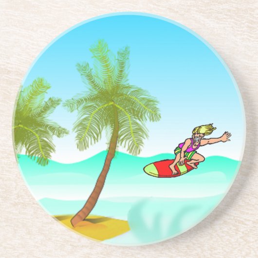 Surf's Up Coaster Zandsteen Onderzetter (Voorkant)