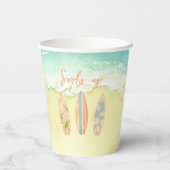 Surfs Up Cups De Grote Een Surfer Verjaardag Papieren Bekers (Achterkant)
